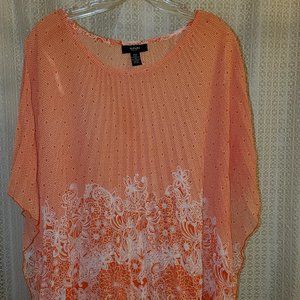 Orange & White Transparent top. Alfani Size 18W